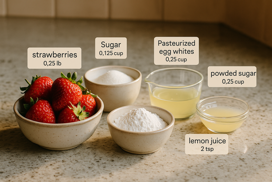 Ingredients for Danish ice cream topping