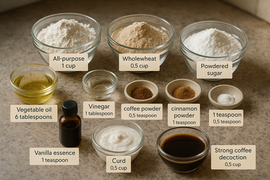 Ingredients for Eggless Coffee Cake