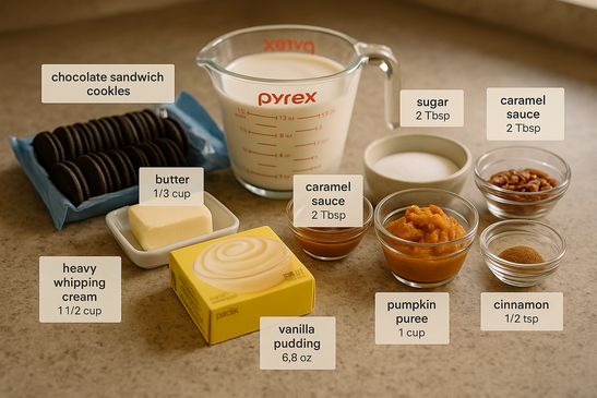 Ingredients for Easy Turtle Pumpkin Pie