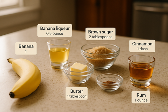 Ingredients for Bananas Foster