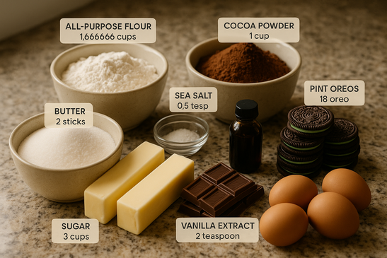 Mint Oreo Brownies ingredients