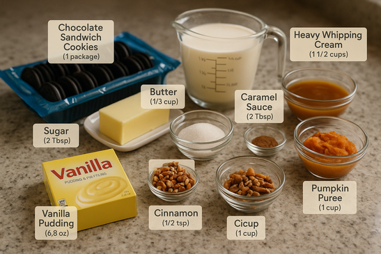 Ingredients for Easy Turtle Pumpkin Pie